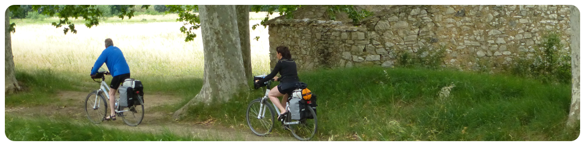 cyclists on rental bikes on the canal du midi